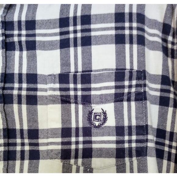 Upcycled CHAPS Flannel w/ Marilyn Monroe Patch — Handmade One-of-a-Kind SZ L - Picture 4 of 8